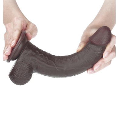 Murzyńskie dildo z dwuwarstwowego materiału 23 cm